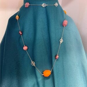 Elegant Multicolor Beaded Necklace. have matching drop earrings included free